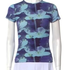 Miaou Blue Floral Print Tee
